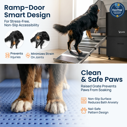 KANIS - Professional Stainless Steel Dog Bathing Station (Black)
