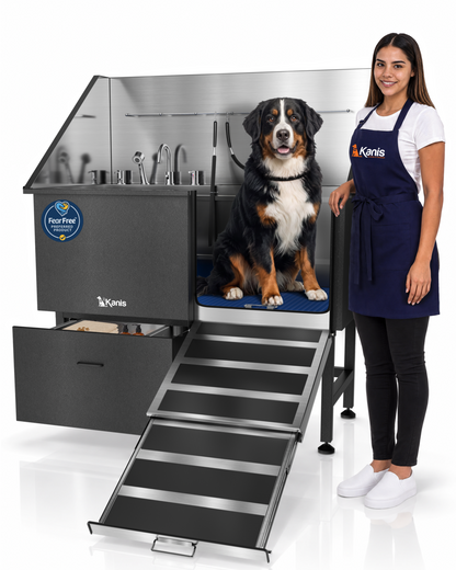 KANIS - Professional Stainless Steel Dog Bathing Station (Black)