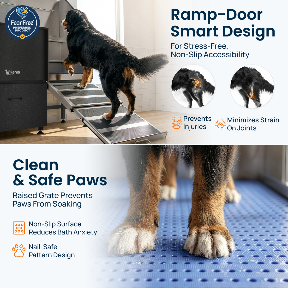 KANIS - Professional Stainless Steel Dog Bathing Station (Black)