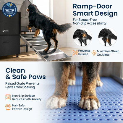 KANIS - Professional Stainless Steel Dog Bathing Station (Black)