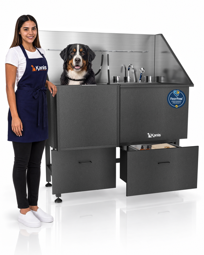 KANIS - Professional Stainless Steel Dog Bathing Station (Black)