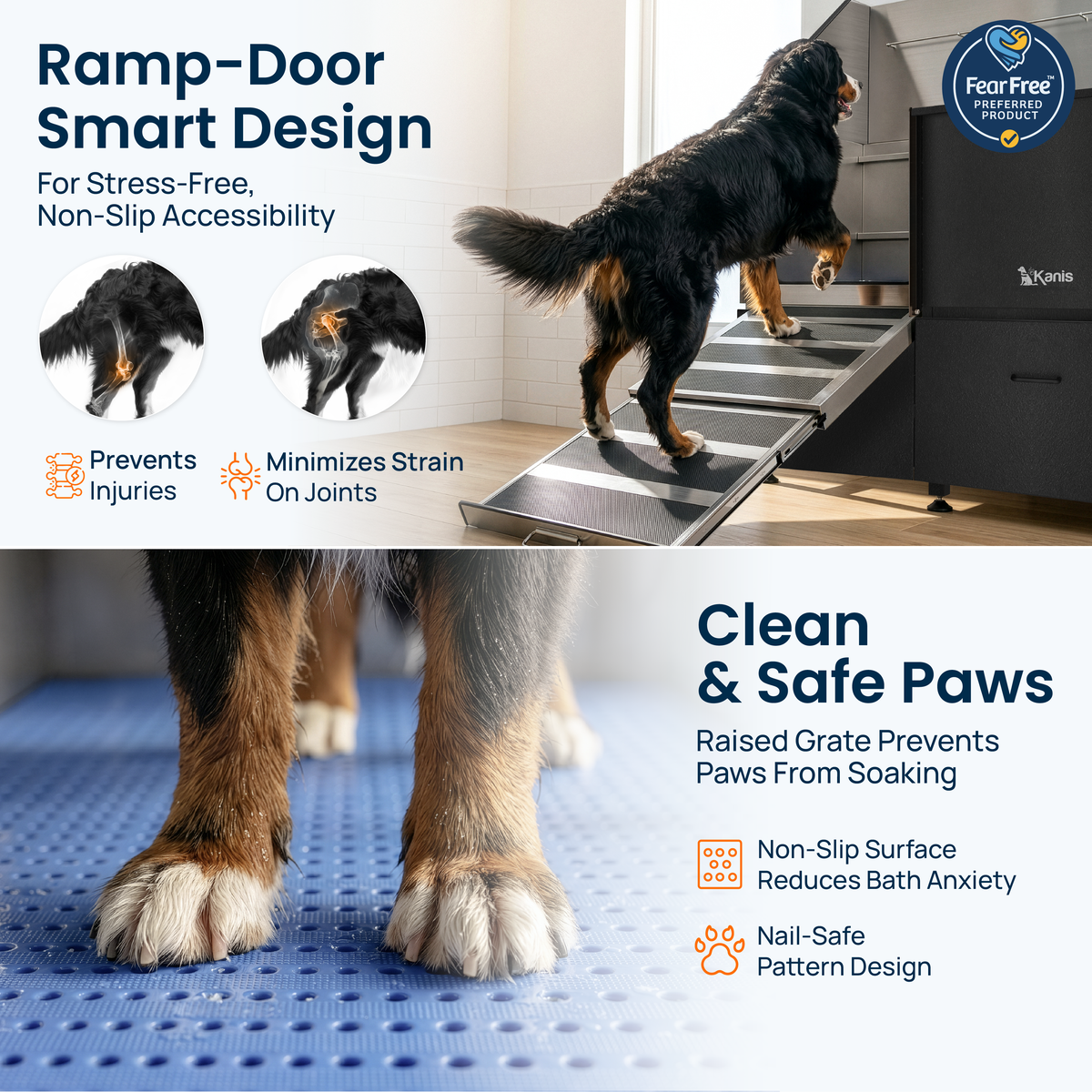 KANIS - Professional Stainless Steel Dog Bathing Station (Black)