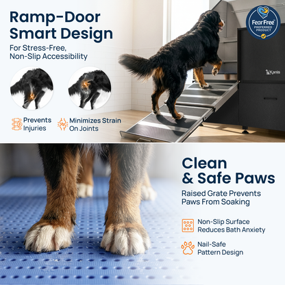 KANIS - Professional Stainless Steel Dog Bathing Station (Black)