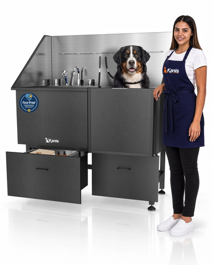 KANIS - Professional Stainless Steel Dog Bathing Station (Black)
