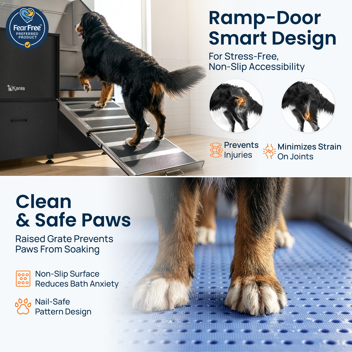 KANIS - Professional Stainless Steel Dog Bathing Station (Black)