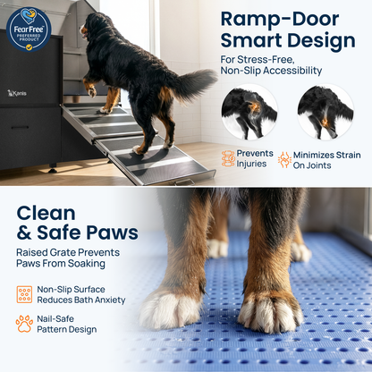 KANIS - Professional Stainless Steel Dog Bathing Station (Black)