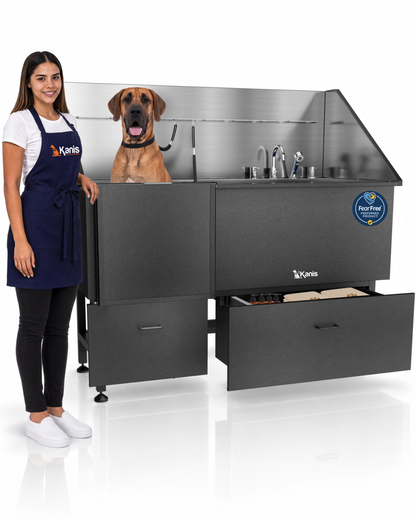 KANIS - Professional Stainless Steel Dog Bathing Station (Black)