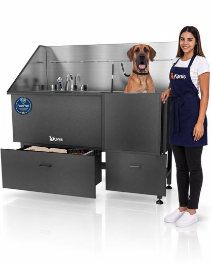 KANIS - Professional Stainless Steel Dog Bathing Station (Black)