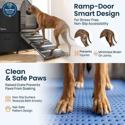 KANIS - Professional Stainless Steel Dog Bathing Station (Black)